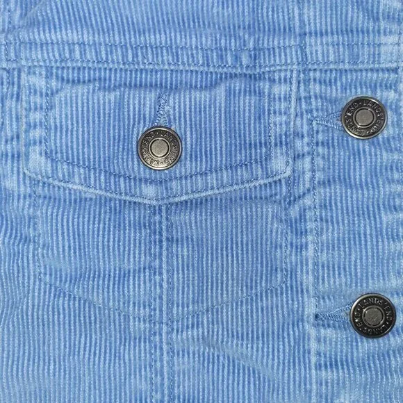 Lands' End Childs Corduroy Trucker Jacket Kids Size S(4) Blue Button-Front - Picture 5 of 11
